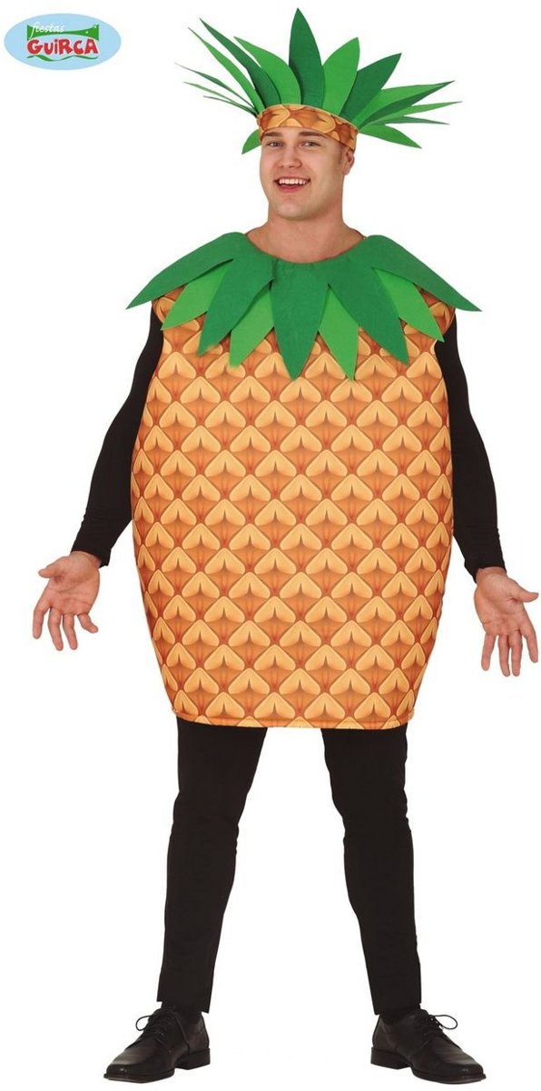 Natuur Groente & Fruit Kostuum | Sappige Tropische Ananas Kostuum | Maat 52-54 | Carnaval kostuum | Verkleedkleding